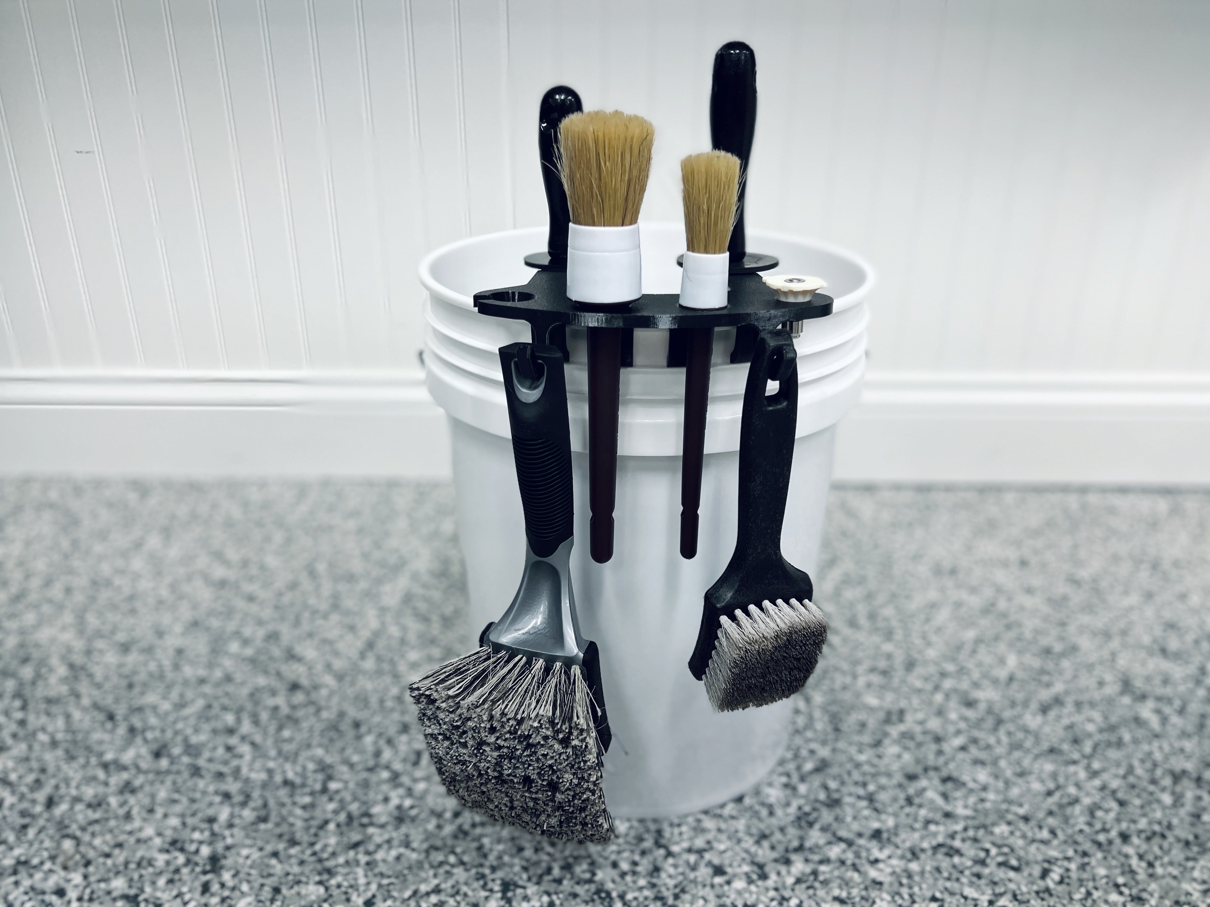 BucketCaddy - Wheel, Tire, & Detailing Brush Organizer for 5-gallon and 6-gallon Car Wash Buckets Stubby Nozzle Co.