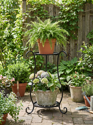 Two-Tier Metal Plant Stand – Double Layer Iron Flower Rack for Indoor & Outdoor Plants 2Dropme