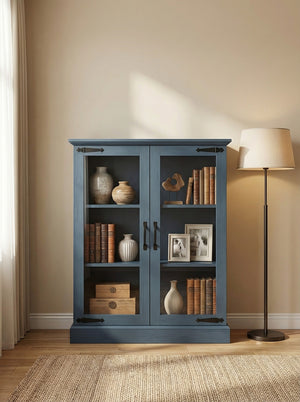 Modern Glass Door Cabinet – 3 Styles | Adjustable Shelves | Compact Storage Cupboard 2Dropme