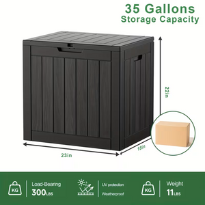 75 Gallon Heavy-Duty Outdoor Deck Box – Waterproof Patio Storage Box with Hinged Lid, Lockable & Easy Assembly 2Dropme