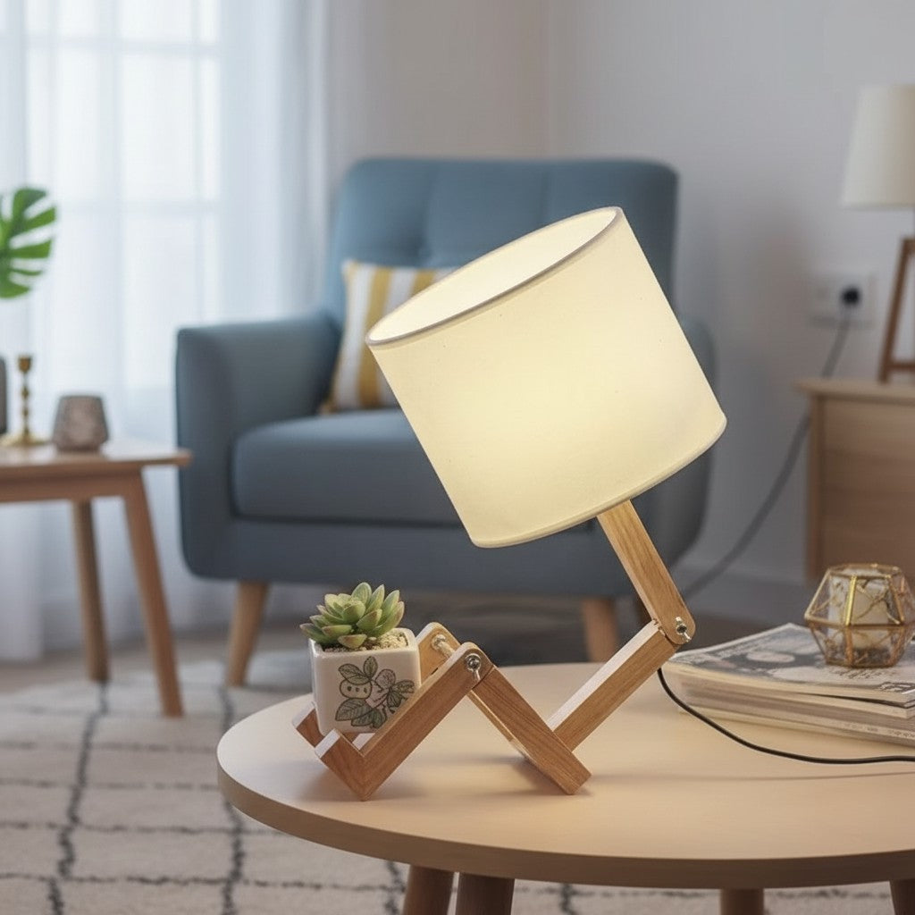 Creative Shape-Changing Wooden Lamp – Foldable Modern Desk Light for Bedroom, Study & Living Room 2Dropme