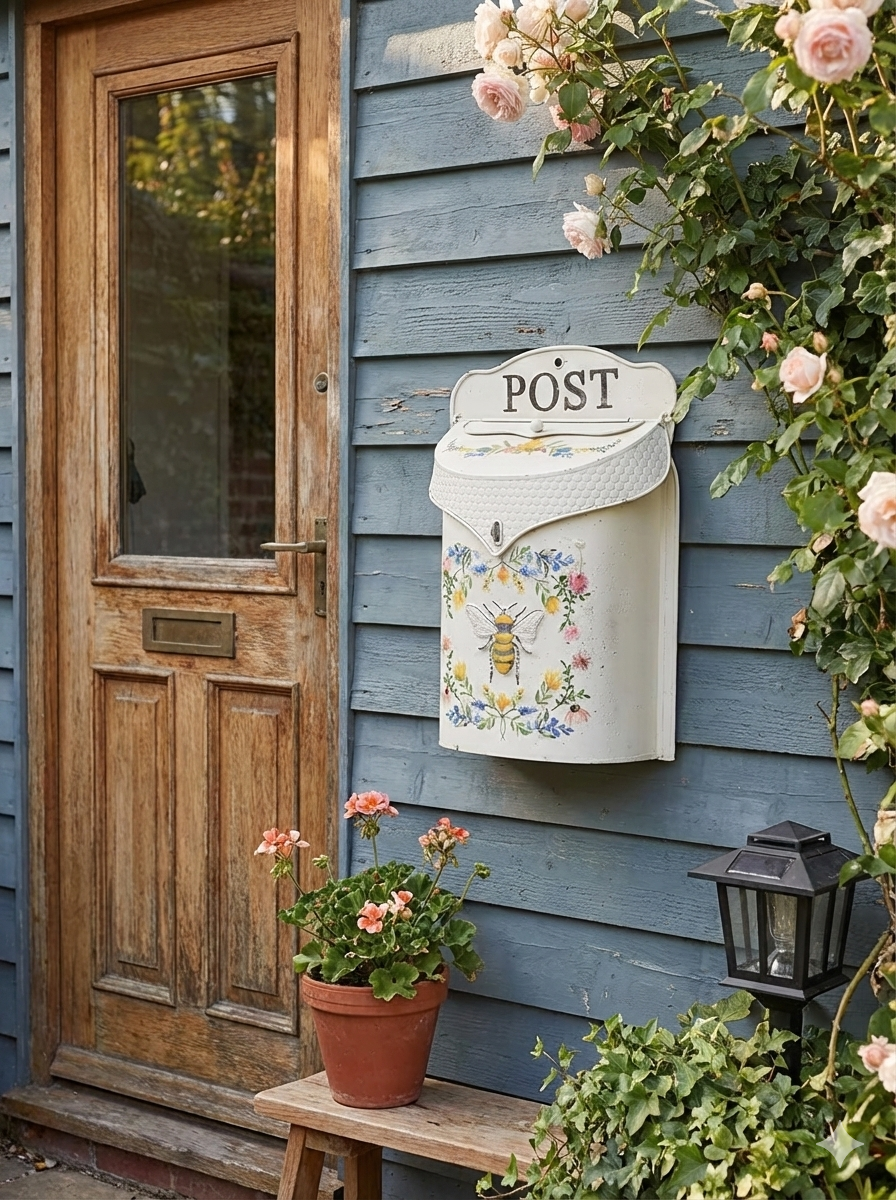 Vintage Farmhouse Wall-Mounted Post Box Mailbox Metal Letter Box Outdoor 2Dropme