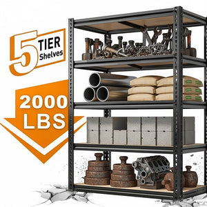 Heavy Duty Metal Garage Shelving Rack 2000lbs 4/5/6-Tier Steel Shelf 60"/72"/84" 2Dropme