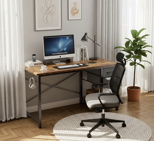 40/47 Inch Computer Desk with Fabric Storage Drawers, Modern Home Office Table 2Dropme