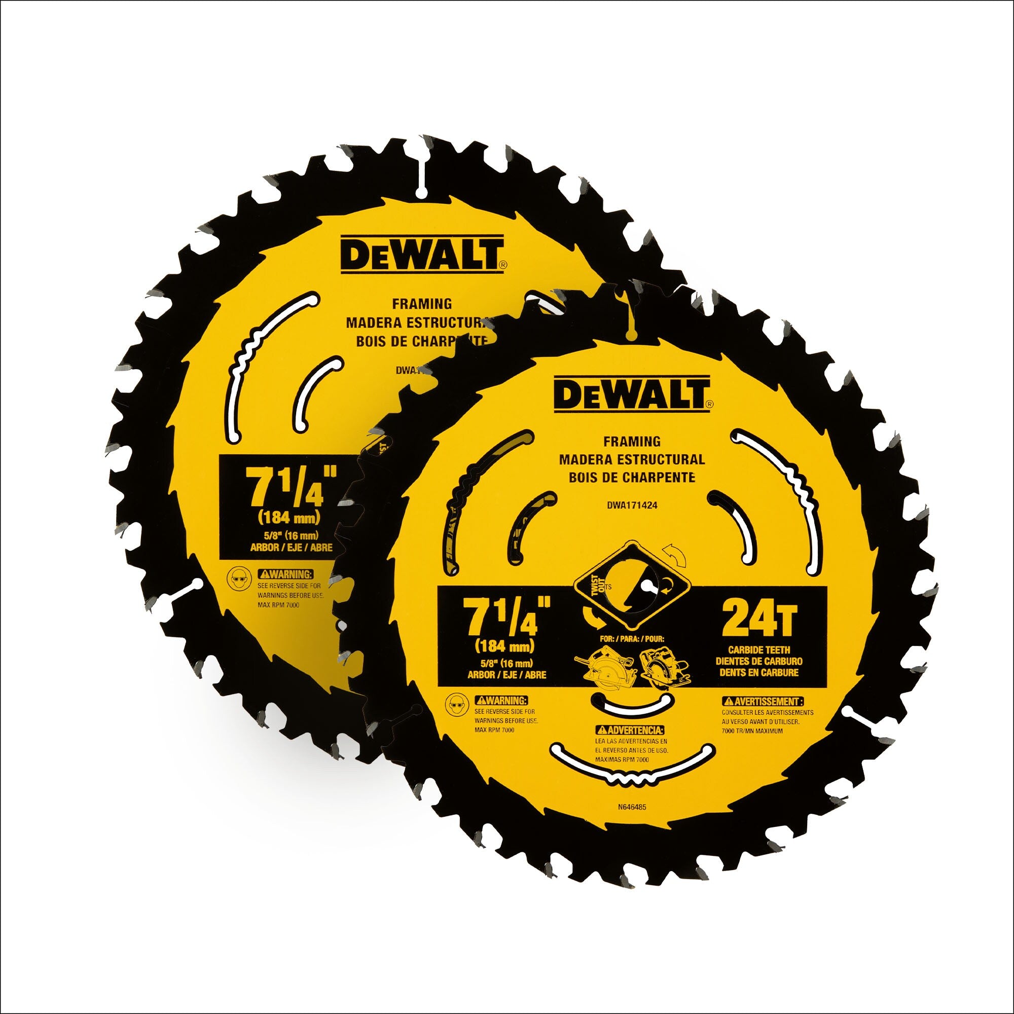 DEWALT 7-1/4 in. 24-Tooth Rough Finish Carbide Circular Saw Blade DEWALT
