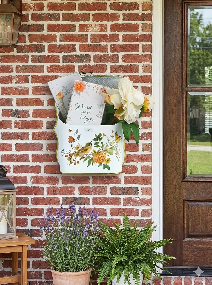 Vintage Farmhouse Wall-Mounted Post Box Mailbox Metal Letter Box Outdoor 2Dropme