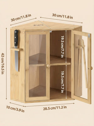 Bamboo Bread Box with Clear Doors – 2-Tier Kitchen Countertop Organizer 2Dropme