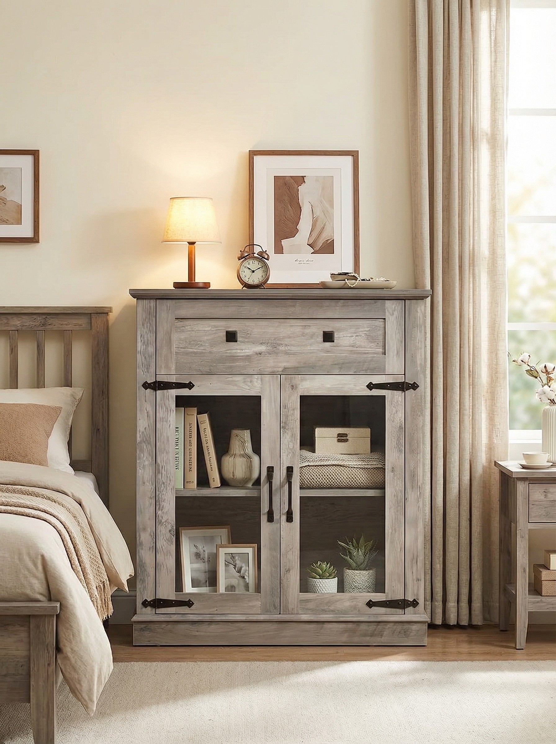 Modern Glass Door Cabinet – 3 Styles | Adjustable Shelves | Compact Storage Cupboard 2Dropme