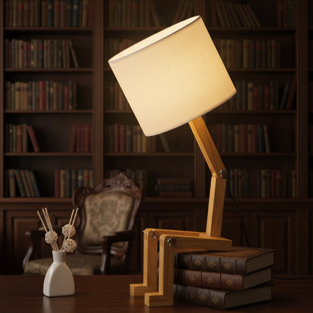 Creative Shape-Changing Wooden Lamp – Foldable Modern Desk Light for Bedroom, Study & Living Room 2Dropme