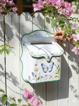 Vintage Farmhouse Wall-Mounted Post Box Mailbox Metal Letter Box Outdoor 2Dropme