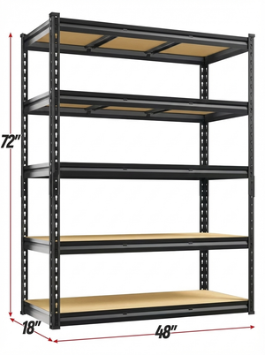 Heavy Duty Metal Garage Shelving Rack 2000lbs 4/5/6-Tier Steel Shelf 60"/72"/84" 2Dropme