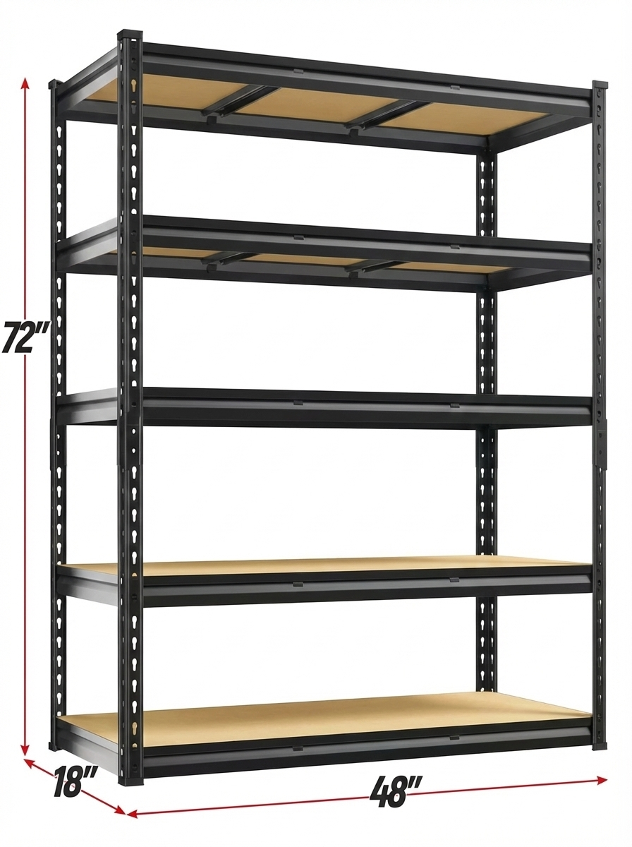Heavy Duty Metal Garage Shelving Rack 2000lbs 4/5/6-Tier Steel Shelf 60"/72"/84" 2Dropme