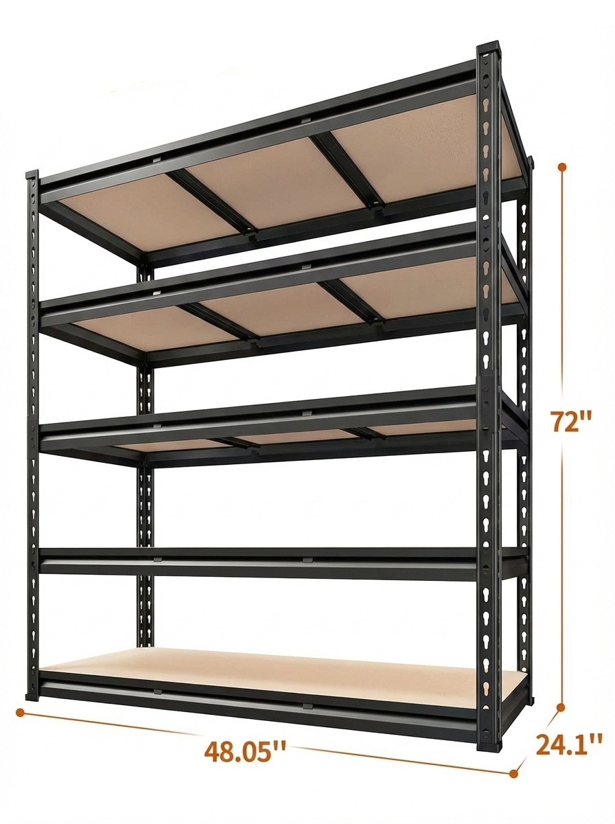 Heavy Duty Metal Garage Shelving Rack 2000lbs 4/5/6-Tier Steel Shelf 60"/72"/84" 2Dropme