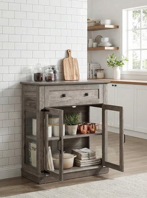 Modern Glass Door Cabinet – 3 Styles | Adjustable Shelves | Compact Storage Cupboard 2Dropme