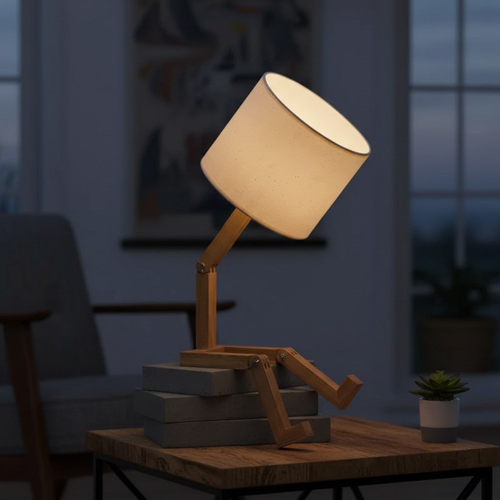 Creative Shape-Changing Wooden Lamp – Foldable Modern Desk Light for Bedroom, Study & Living Room 2Dropme