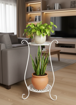 Two-Tier Metal Plant Stand – Double Layer Iron Flower Rack for Indoor & Outdoor Plants 2Dropme