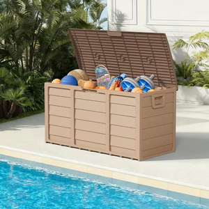 75 Gallon Heavy-Duty Outdoor Deck Box – Waterproof Patio Storage Box with Hinged Lid, Lockable & Easy Assembly 2Dropme