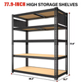 Heavy Duty Metal Garage Shelving Rack 2000lbs 4/5/6-Tier Steel Shelf 60"/72"/84" 2Dropme