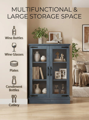 Modern Glass Door Cabinet – 3 Styles | Adjustable Shelves | Compact Storage Cupboard 2Dropme