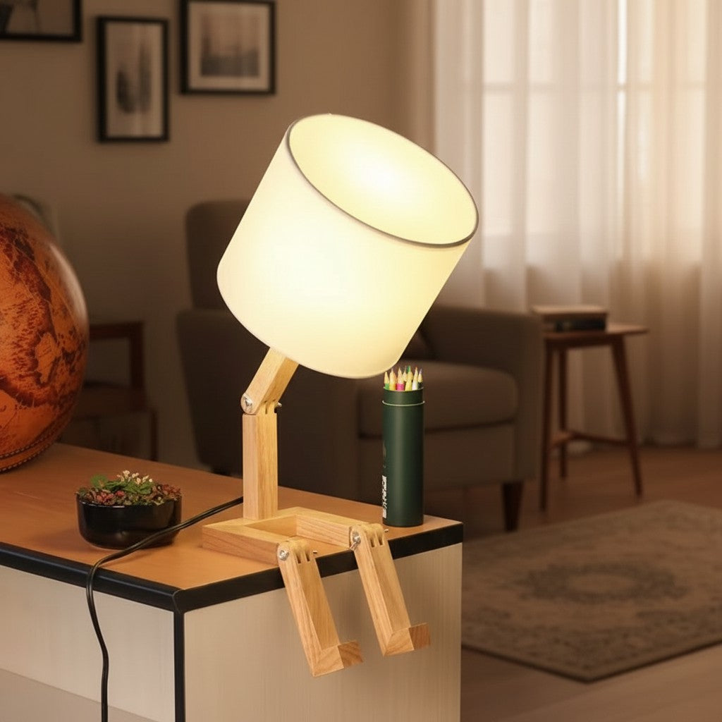 Creative Shape-Changing Wooden Lamp – Foldable Modern Desk Light for Bedroom, Study & Living Room 2Dropme