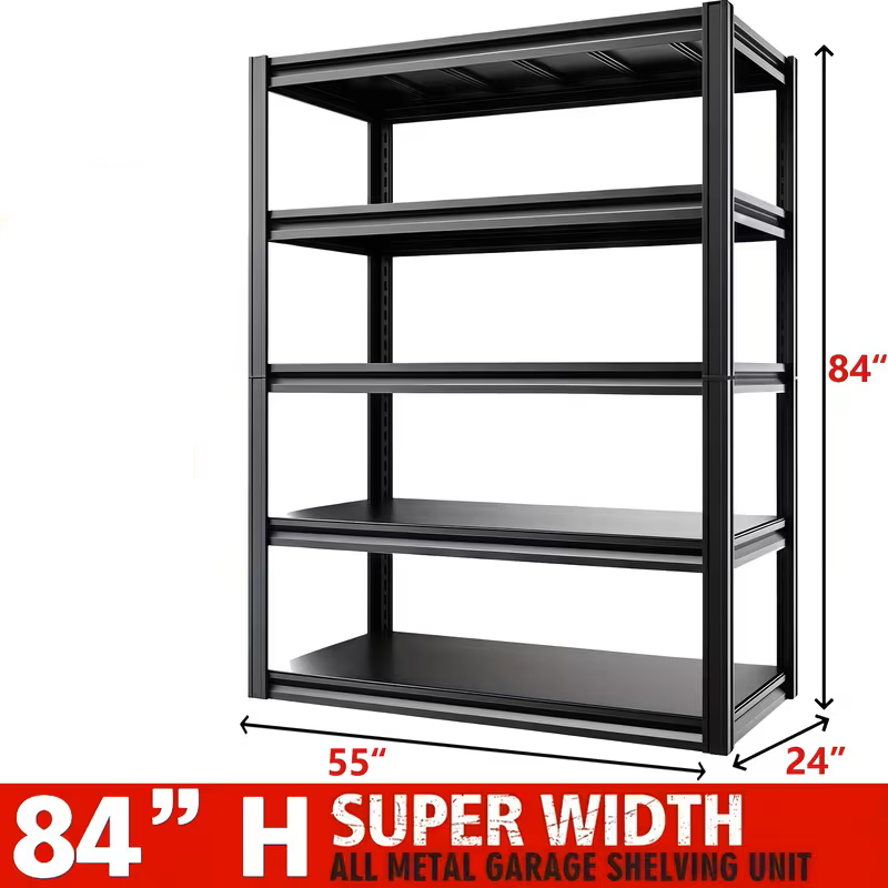 Heavy Duty Metal Garage Shelving Rack 2000lbs 4/5/6-Tier Steel Shelf 60"/72"/84" 2Dropme