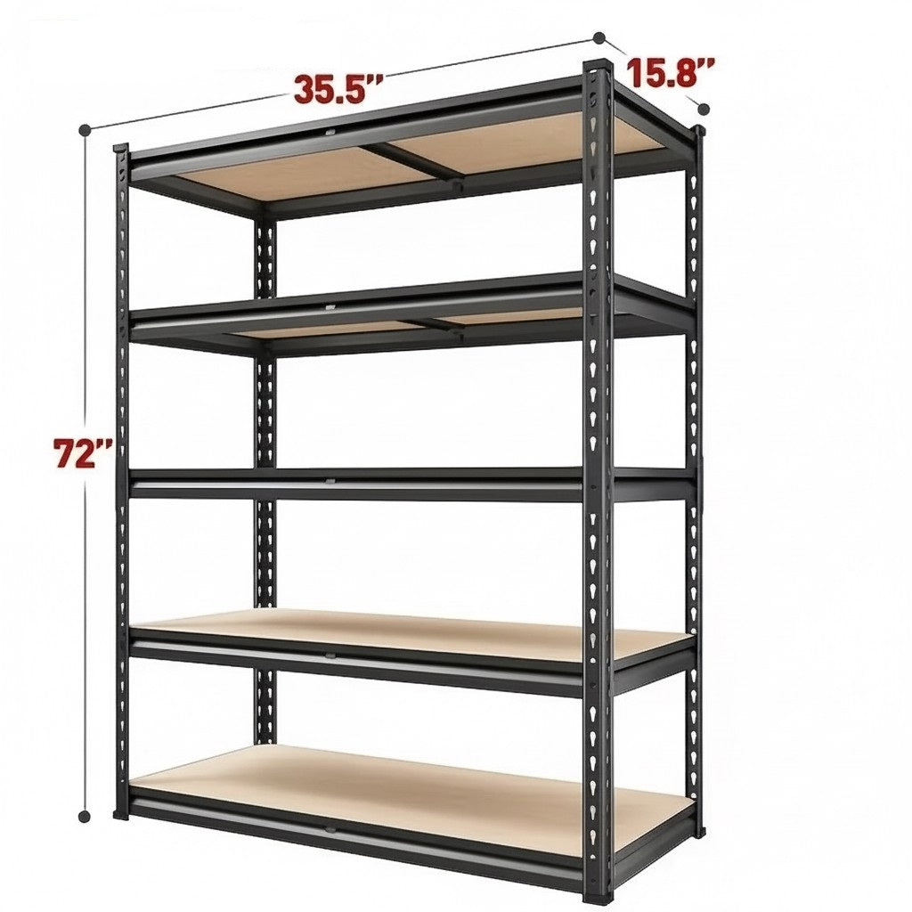 Heavy Duty Metal Garage Shelving Rack 2000lbs 4/5/6-Tier Steel Shelf 60"/72"/84" 2Dropme