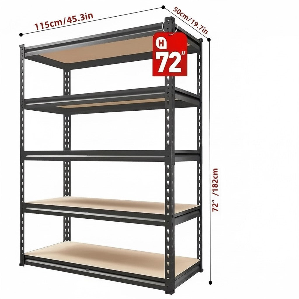 Heavy Duty Metal Garage Shelving Rack 2000lbs 4/5/6-Tier Steel Shelf 60"/72"/84" 2Dropme