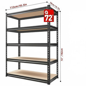 Heavy Duty Metal Garage Shelving Rack 2000lbs 4/5/6-Tier Steel Shelf 60"/72"/84" 2Dropme
