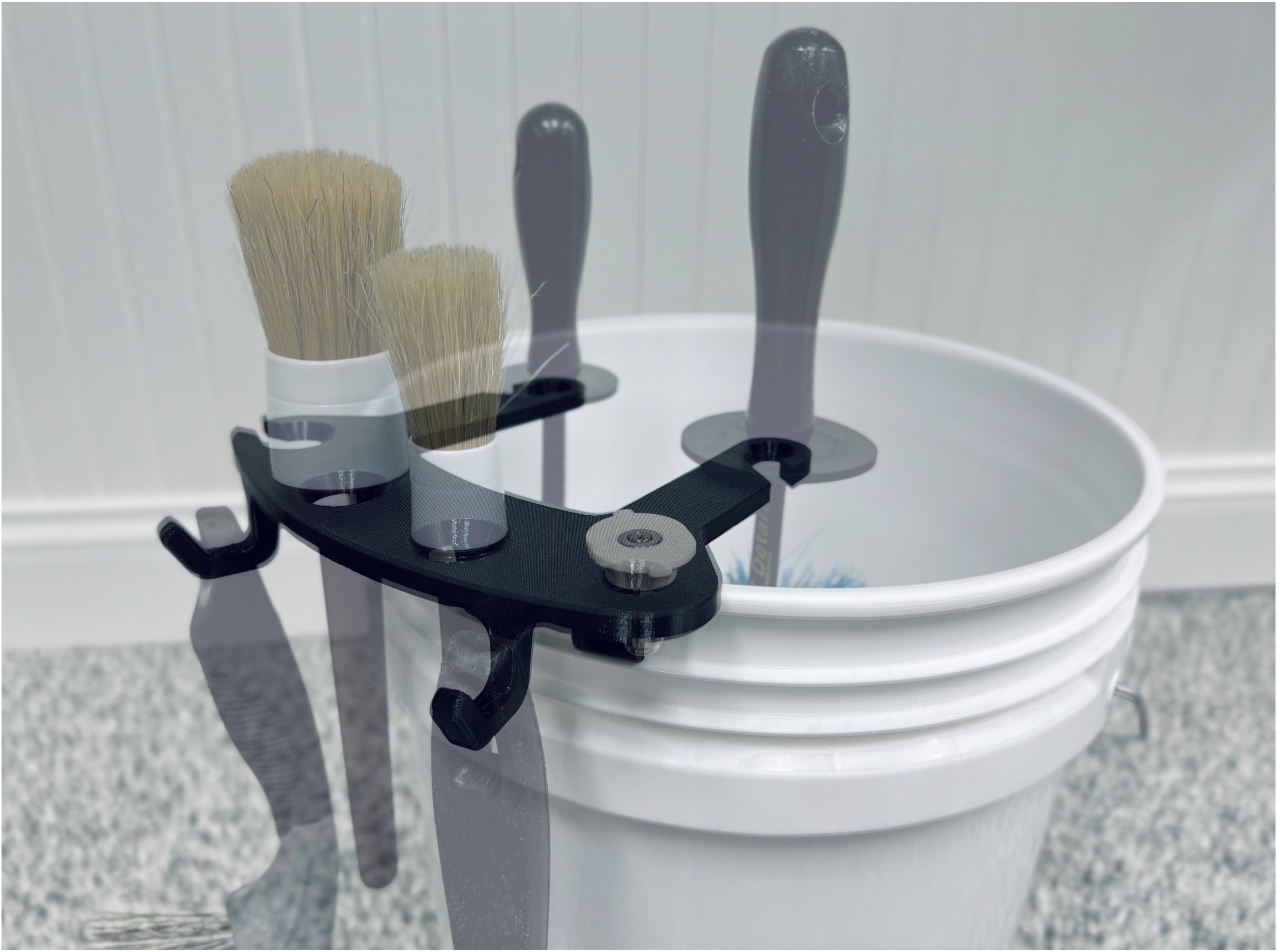 BucketCaddy - Wheel, Tire, & Detailing Brush Organizer for 5-gallon and 6-gallon Car Wash Buckets Stubby Nozzle Co.