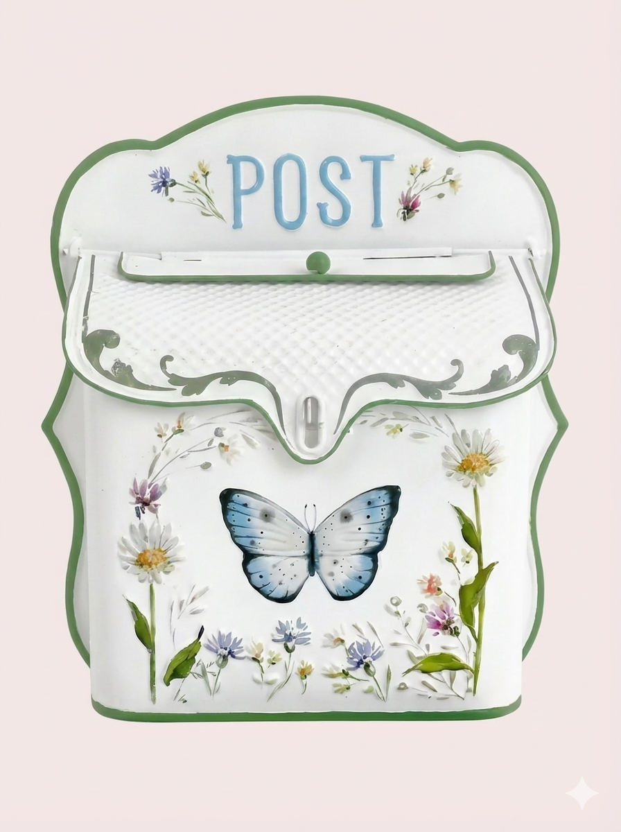 Vintage Farmhouse Wall-Mounted Post Box Mailbox Metal Letter Box Outdoor 2Dropme