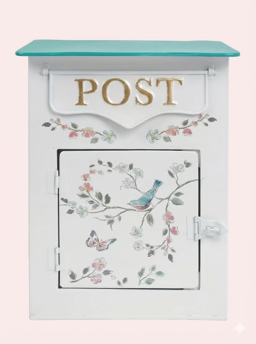 Vintage Farmhouse Wall-Mounted Post Box Mailbox Metal Letter Box Outdoor 2Dropme
