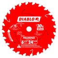 Diablo D0624A 6-1/2in 24-Tooth Framing Saw Blade Arbor 5/8