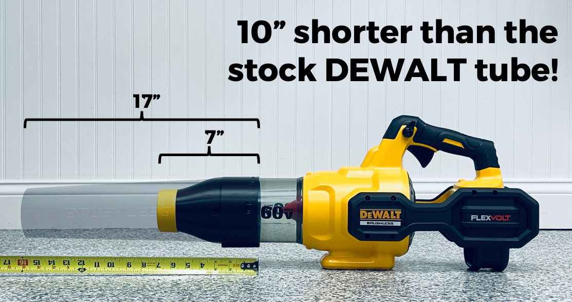 STUBBY® Car Drying Nozzle for DEWALT 20V MAX XR Gen III & 60V MAX Leaf Blowers (DCBL724B, DCBL772B, & DCBL777B) Stubby Nozzle Co.
