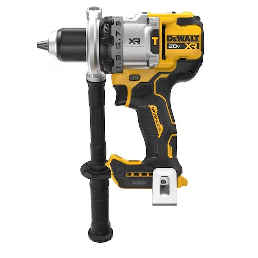DEWALT DCD1007B compact 7.5-inch head length hammer drill in tight framing bay