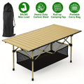 Portable Folding Camping Table for 4-6 People Adjustable Height Picnic BBQ Table 2Dropme