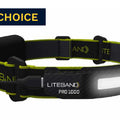 Linterna frontal recargable LED PRO de 1000 lúmenes con haz ancho