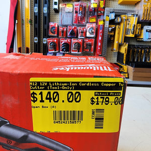 Milwaukee M12 12V Lithium-Ion Cordless Copper Tubi #condition_open-box