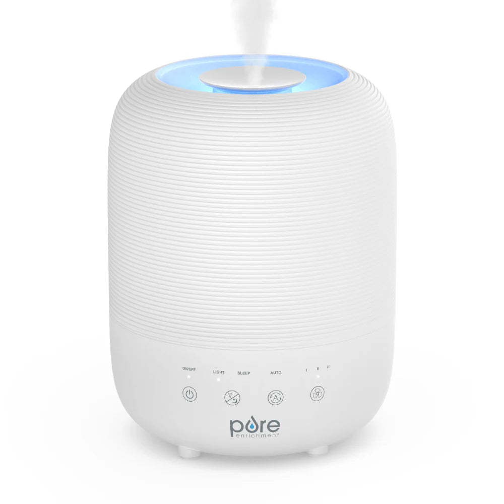 Sleek ultrasonic humidifier with smart humidity monitoring