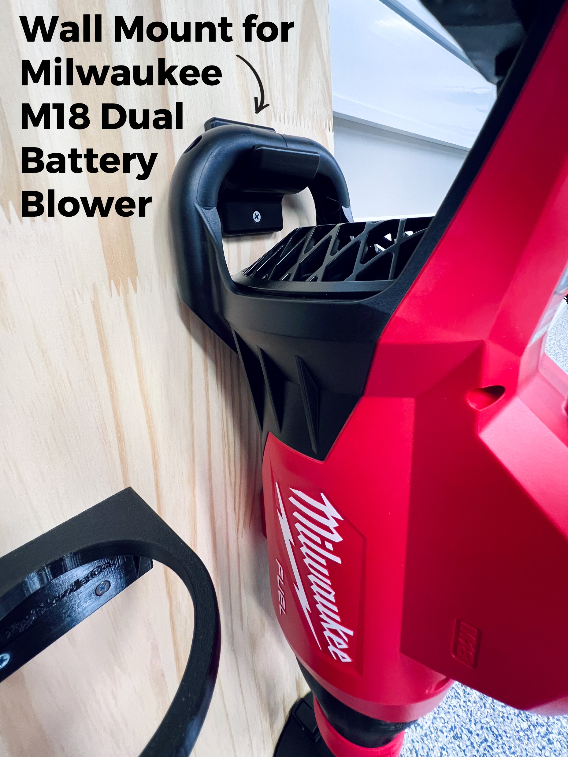 Wall Mount Kit for Milwaukee M18 FUEL Dual Battery Leaf Blower (2824-20) Stubby Nozzle Co.