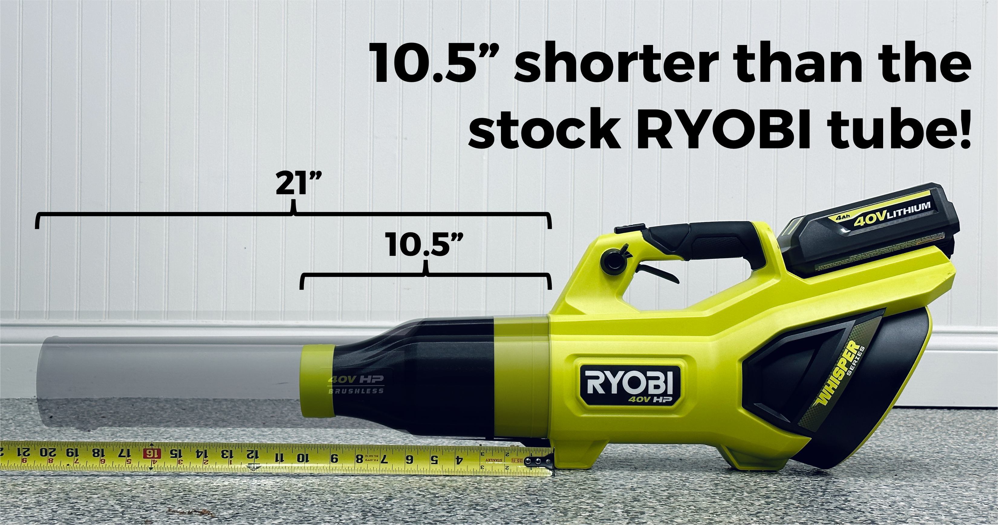 STUBBY® Car Drying Nozzle for RYOBI 730, 650, & 600 CFM Leaf Blowers Stubby Nozzle Co.