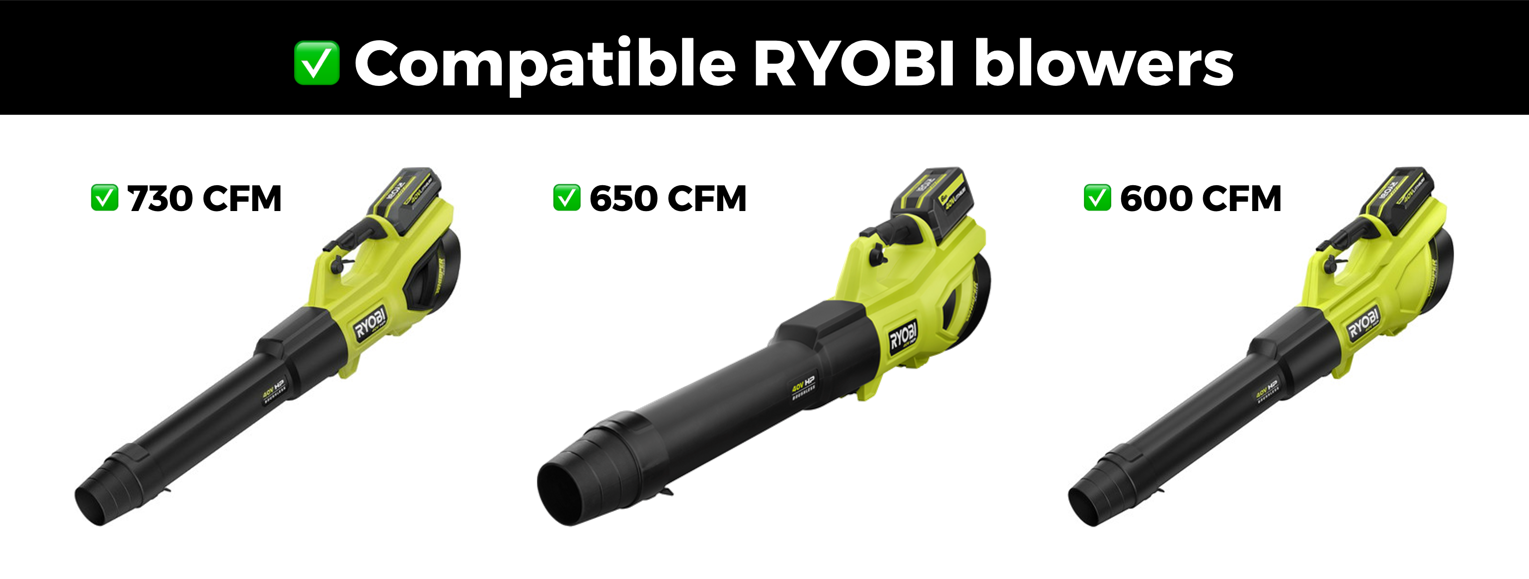 STUBBY® Car Drying Nozzle for RYOBI 730, 650, & 600 CFM Leaf Blowers Stubby Nozzle Co.