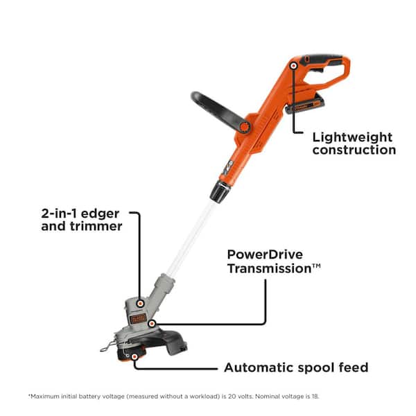 BLACK+DECKER LST300 20V MAX cordless string trimmer and lawn edger kit