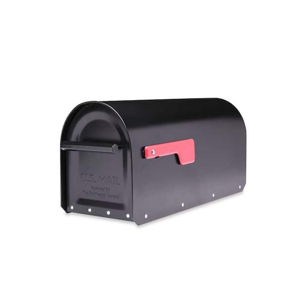 Architectural Mailboxes Sequoia Black Large Steel Heavy Duty Post Mount Mailbox