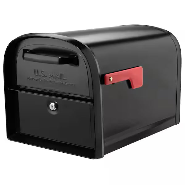 Architectural Mailboxes Oasis 360 Black Large Steel Locking Parcel Mailbox with 2-Access Doors – Model 1002093658