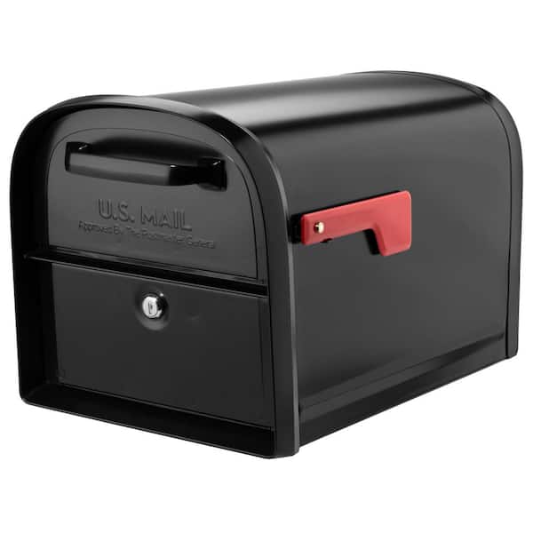 Architectural Mailboxes Oasis 360 Black Large Steel Locking Parcel Mailbox with 2-Access Doors