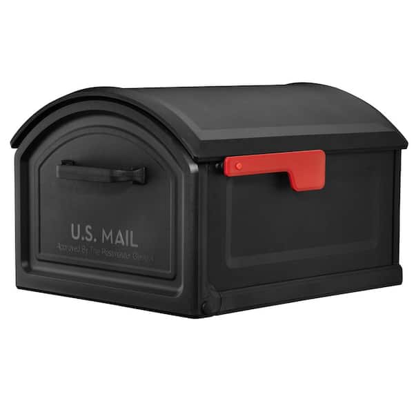 Architectural Mailboxes BILT CRE8 Black Extra Large Durable Plastic Post Mount Mailbox