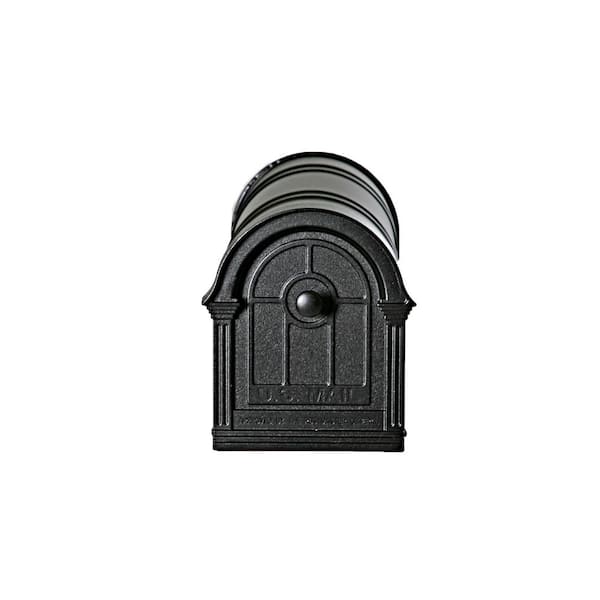 Postal PRO Manchester Black Steel and Aluminum Post Mount Mailbox