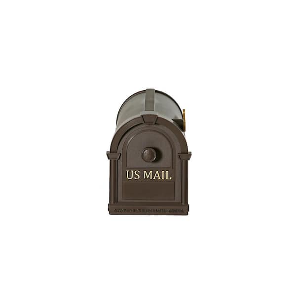 Postal Pro Post-Mount Hampton Mailbox in Bronze with Gold Lettering