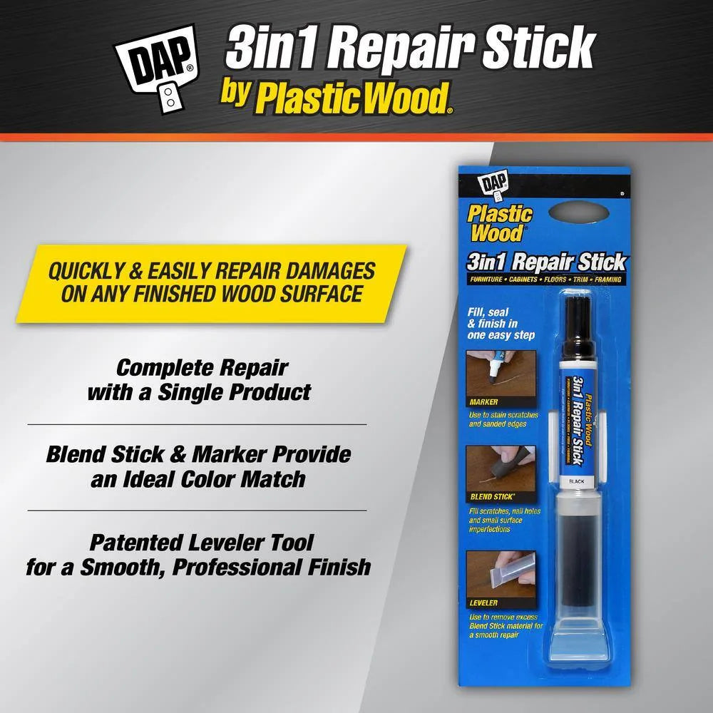 DAP 04092 Plastic Wood 3-In-1 Repair Stick - Black Interior 75238