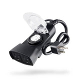 Defiant 15 Amp 24-Hour Outdoor Plug-In Mechanical Timer with 2 Grounded Outlets, Black – Model 1000015597